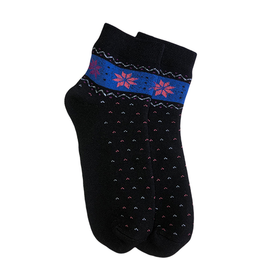 WOMEN'S SOCKET SOCKS WITH FLOWER STRIPE PATTERN