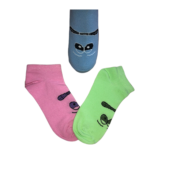 TYPES OF WOMEN'S SOCKET SOCKS WITH FACE PATTERN