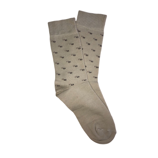 MEN'S SOCKET SOCKS WITH SMALL SQUARE PATTERN
